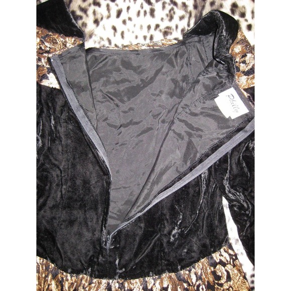 PHILLY CALIFORNIA 4 6 Black Gold Velvet 80s Dress - Picture 9 of 9